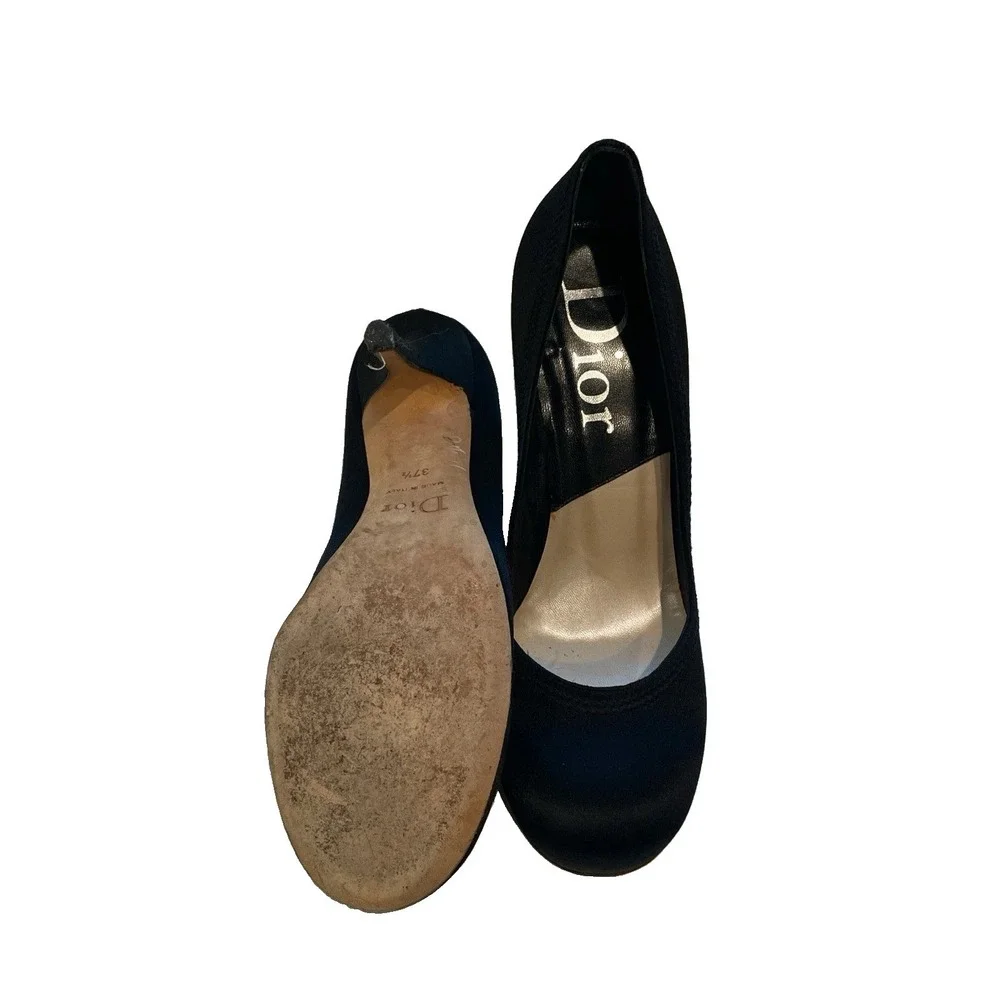 Women's Dior Black Y2K  Satin Ballerina Style Heels